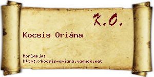 Kocsis Oriána névjegykártya